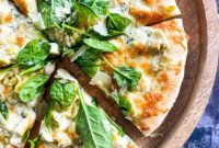 Creamy Spinach & Artichoke Alfredo Pizza
