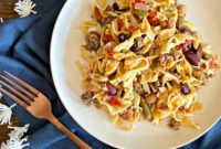 Five Bean Beef Noodle Skillet Bake