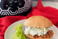 Spicy Buffalo Pulled Pork with Cool Celery Slaw