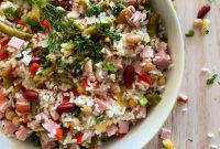 Rustic Five Bean, Ham and Rice Salad