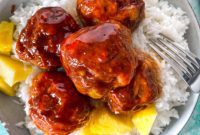 Hawaiian Pineapple Glazed Ham Balls