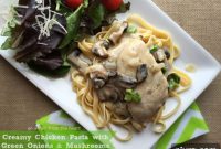 Creamy Chicken with Scallions and Mushrooms