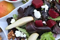 Harvest Jewel Salad: Pickled Beets, Pears, Walnuts & Chèvre