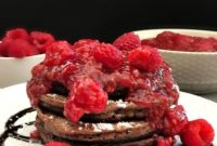 Raspberry Kissed Chocolate Pancakes
