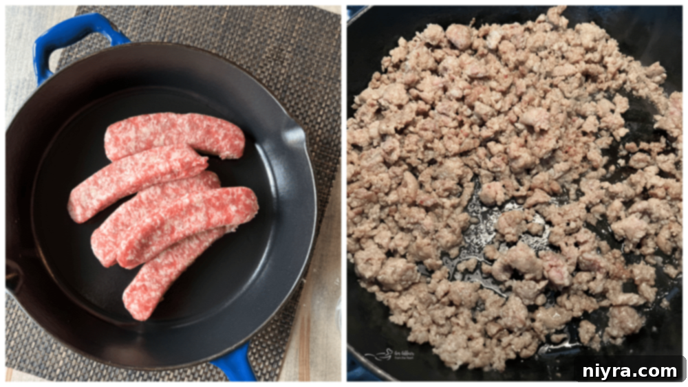 Ingredients for sauerkraut soup prepped and ready for cooking