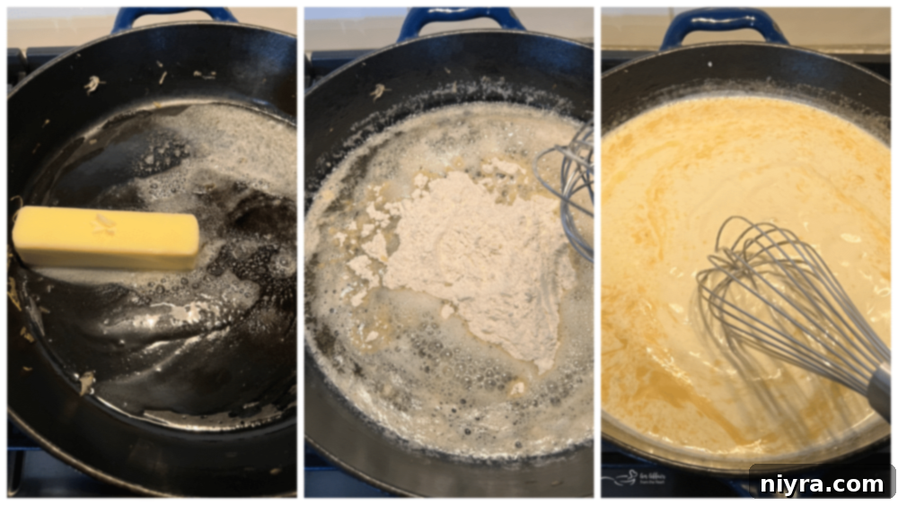 Sauerkraut and bratwurst mixture cooking in a skillet for the soup