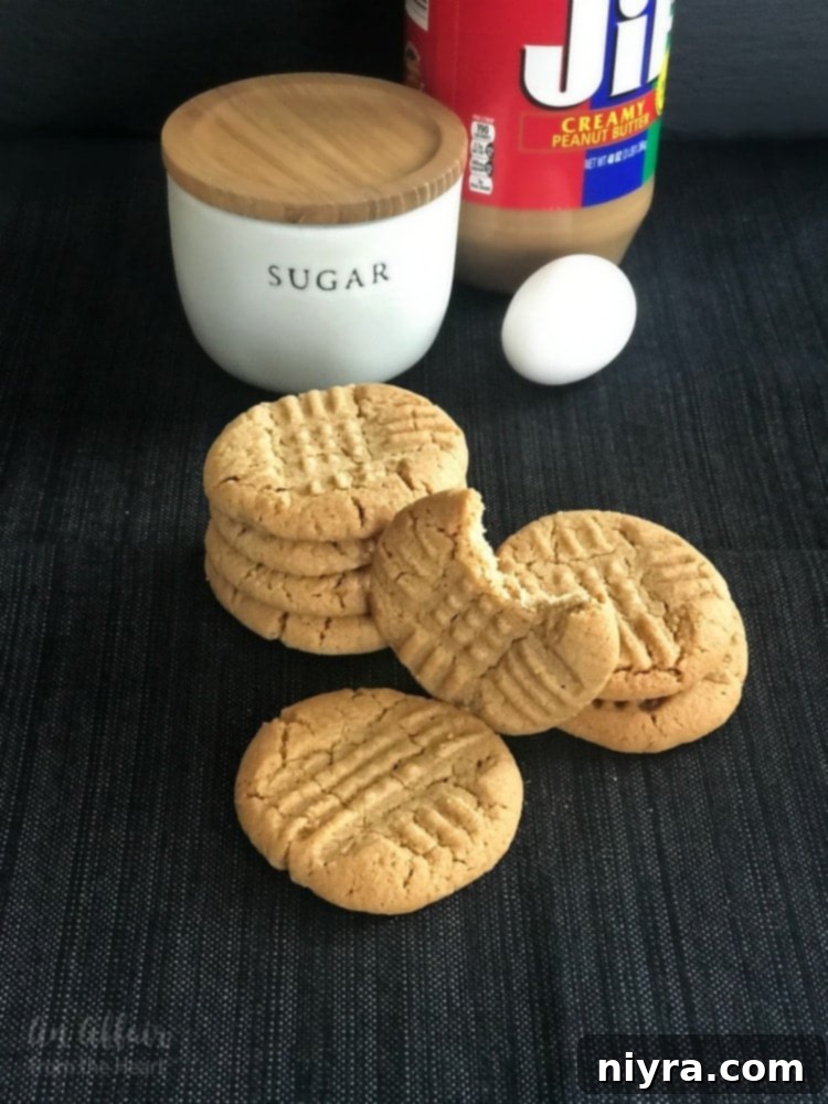 Ingredients for 3-Ingredient Peanut Butter Cookies