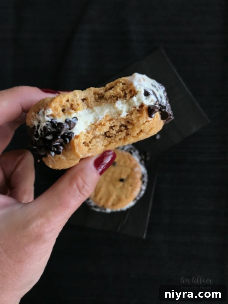 Close-up of Peanut Butter Cookie Ice Cream Sandwiches