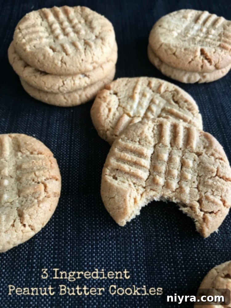 Hero shot of irresistible 3-Ingredient Peanut Butter Cookies