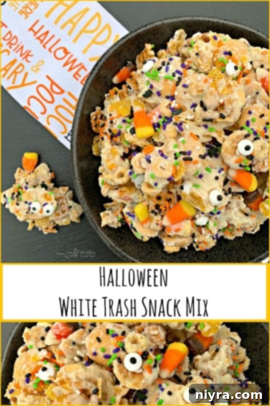 Monster Mash Snack Mix 3 Halloween White Trash Snack Mix - A delightful blend of flavors and textures for your holiday table