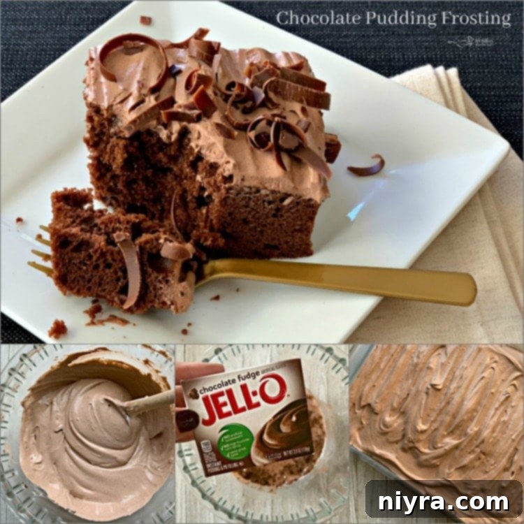 Velvet Chocolate Pudding Frosting 12 Full chocolate cake with fluffy chocolate pudding frosting and chocolate curls