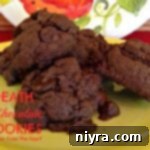 Close up of Death by Chocolate Cookies on a yellow plate