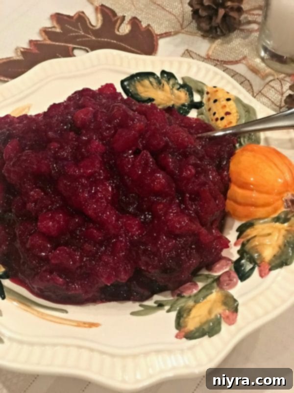 Homemade Cranberry Sauce with a hint of orange zest