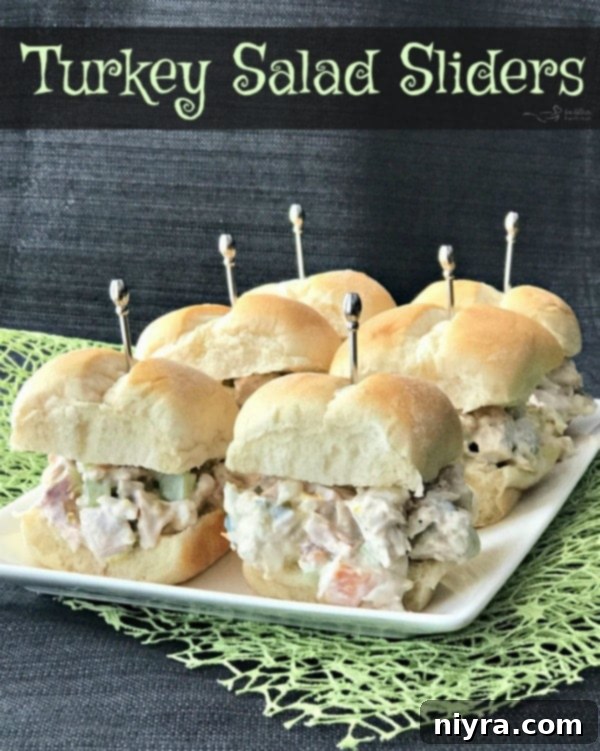 A platter of Turkey Salad Sliders ready for serving, showcasing their appetizing appeal