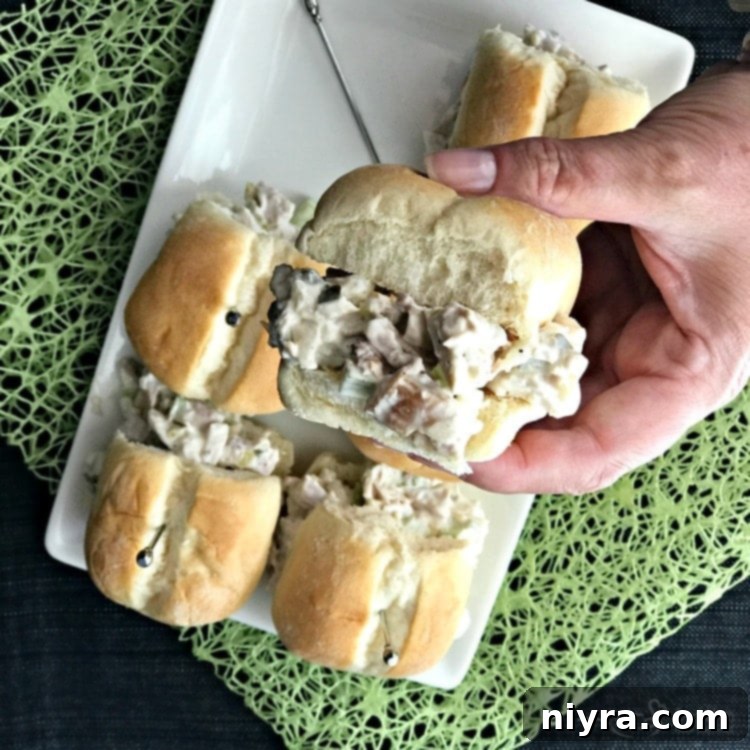 Homemade Turkey Salad served with crispy crackers, ready to eat