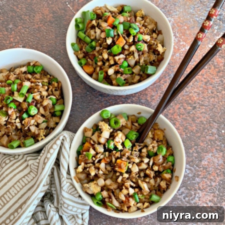 Cauliflower Fried Rice - A healthy and delicious low carb Asian dish