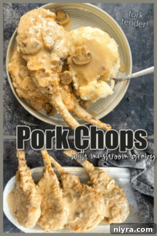 Mantar Soslu Domuz Pirzolası 9 Pork chops with mushroom gravy, a classic comfort food recipe.