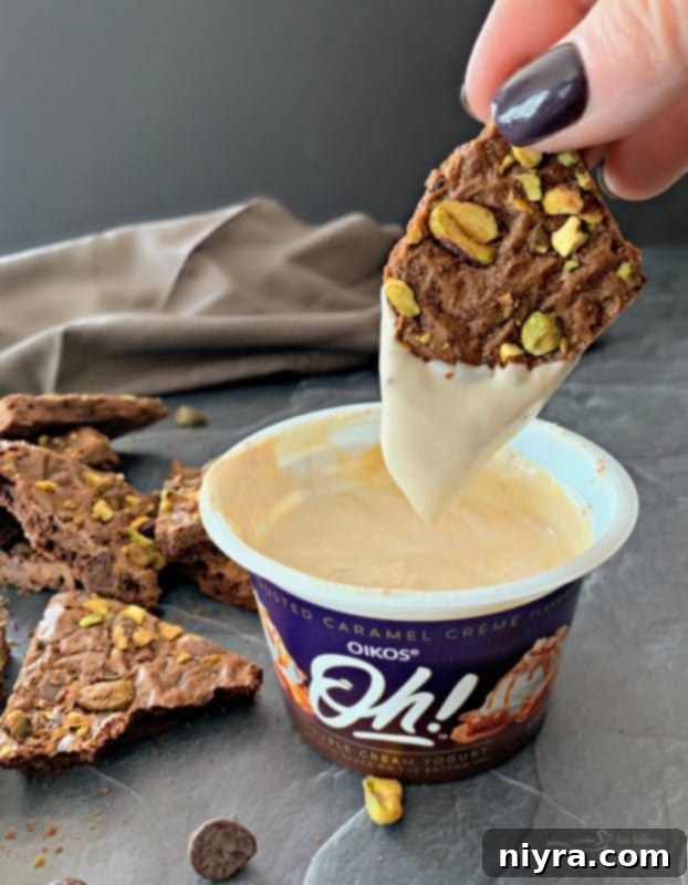 Easy Brownie Bark with Pistachios