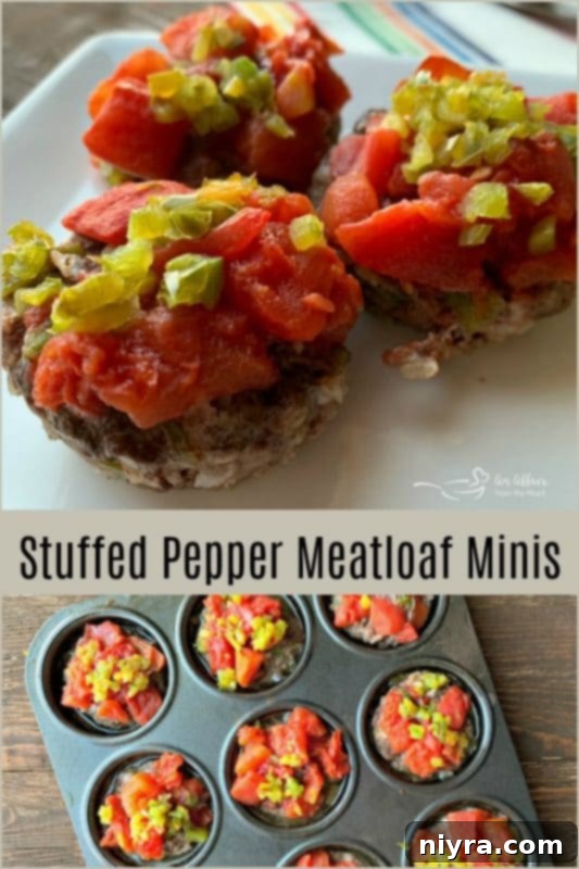 Stuffed Pepper Meatloaf Minis for Pinterest