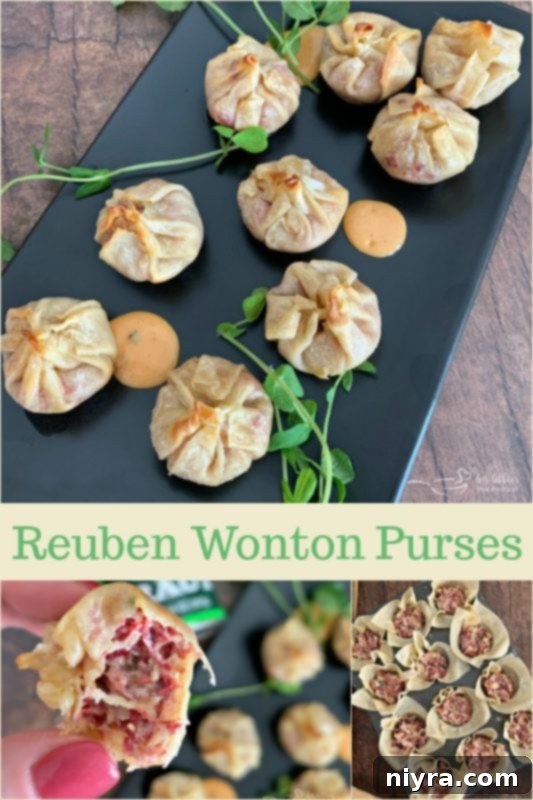 Golden Reuben Wontons 4 Reuben Wonton Purses