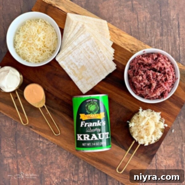 Golden Reuben Wontons 5 Reuben Wonton Purses