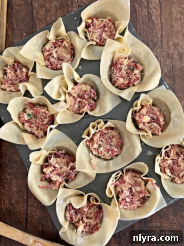 Golden Reuben Wontons 9 Reuben Wonton Purses