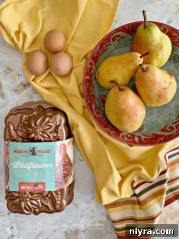 Pear Bread baked in a Nordic Ware wildflower pan