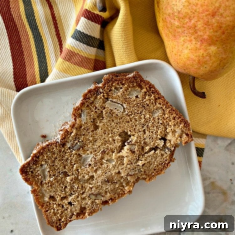 Slices of moist Pear Bread