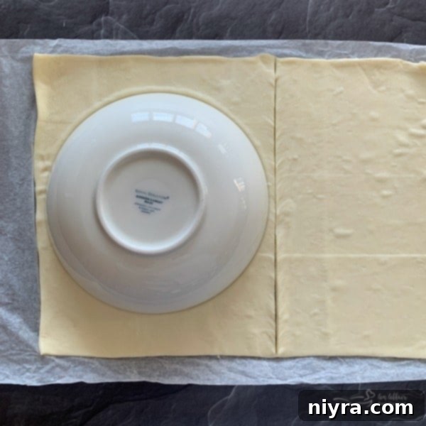 Preparing puff pastry for Puffles - rolling and shaping