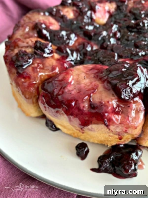 Delicious Blueberry Sweet Rolls ready to be enjoyed