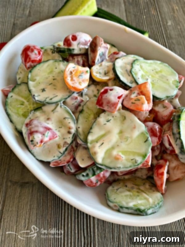 Cucumber & Tomato Salad with Yogurt Dressing