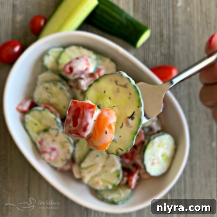 Cucumber & Tomato Salad with Yogurt Dressing