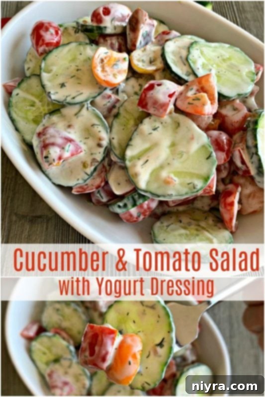 Cucumber & Tomato Salad with Yogurt Dressing = An Affair from the Heart