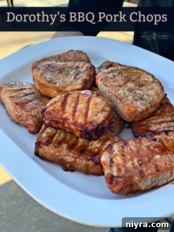 Dorothy's BBQ Pork Chops on a platter
