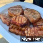 Dorothy's BBQ Pork Chops on a white platter