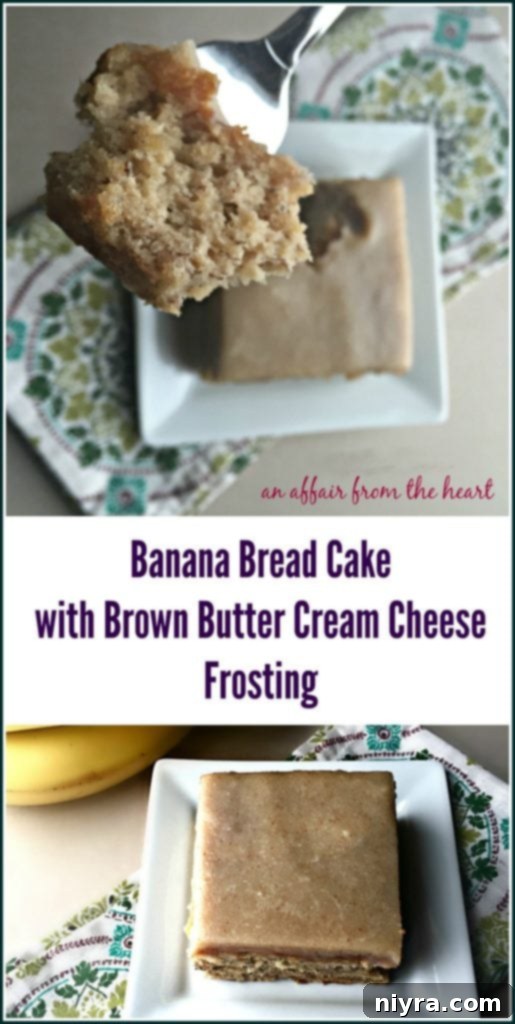 Banana Bread Cake with Brown Butter Cream Cheese Frosting - An Affair from the Heart