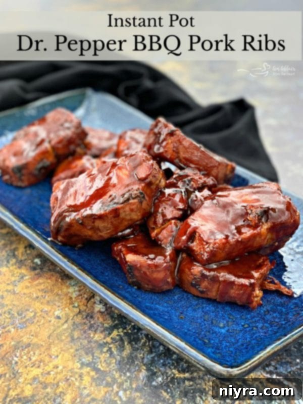 Tender Instant Pot Dr Pepper BBQ Pork Ribs 17 Instant Pot Dr. Pepper BBQ Pork Ribs hero shot