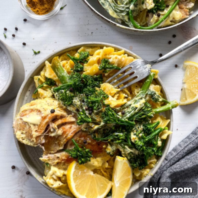 Freshly baked Chicken Divan casserole, golden and bubbly