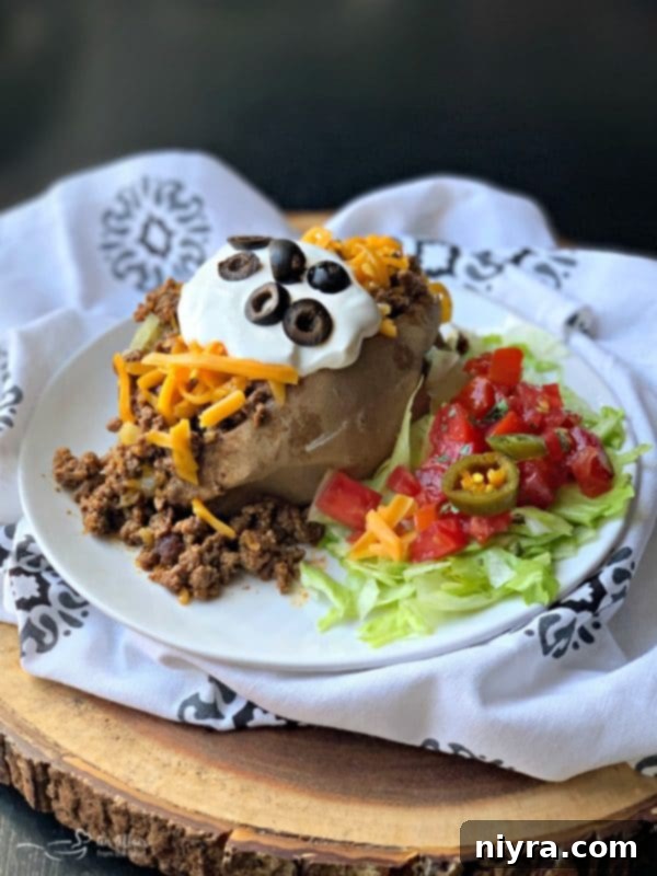 Taco Loaded Baked Potato, a hearty and customizable meal