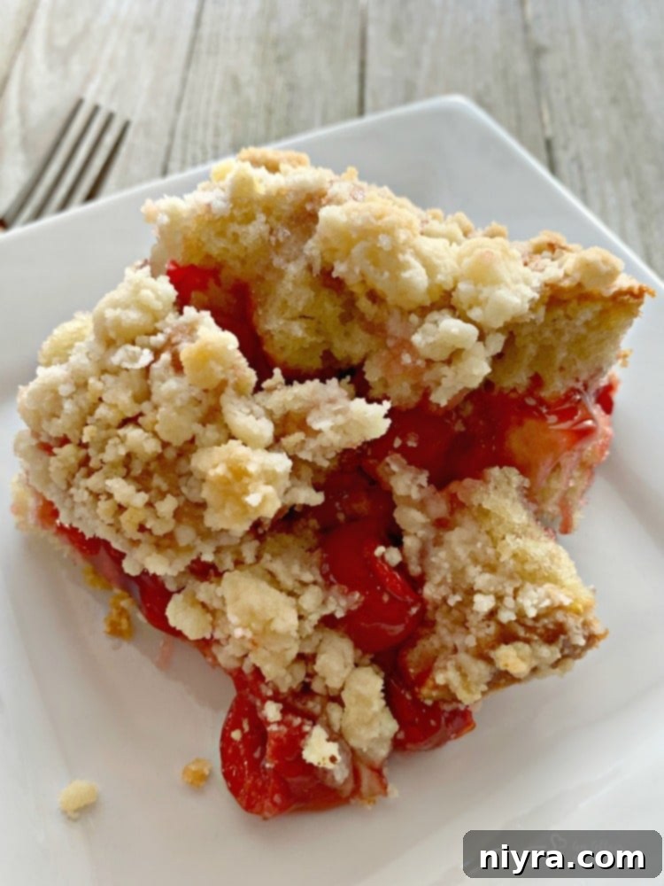 Cherry Filled Coffee Cake close up