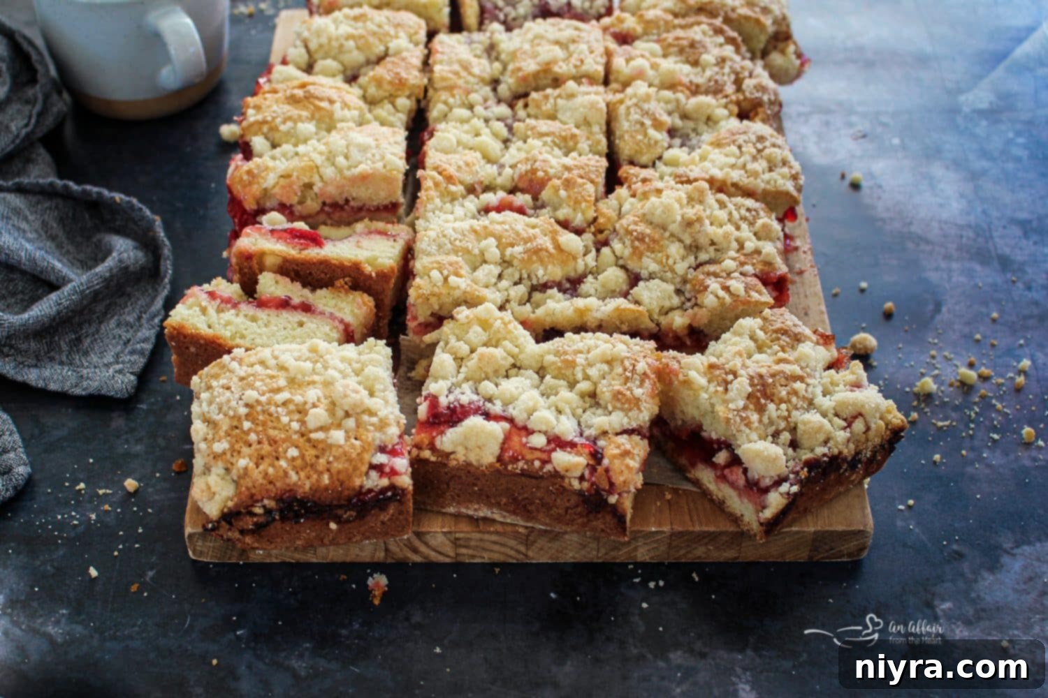 Ingredients for Cherry Coffee Cake on a countertop