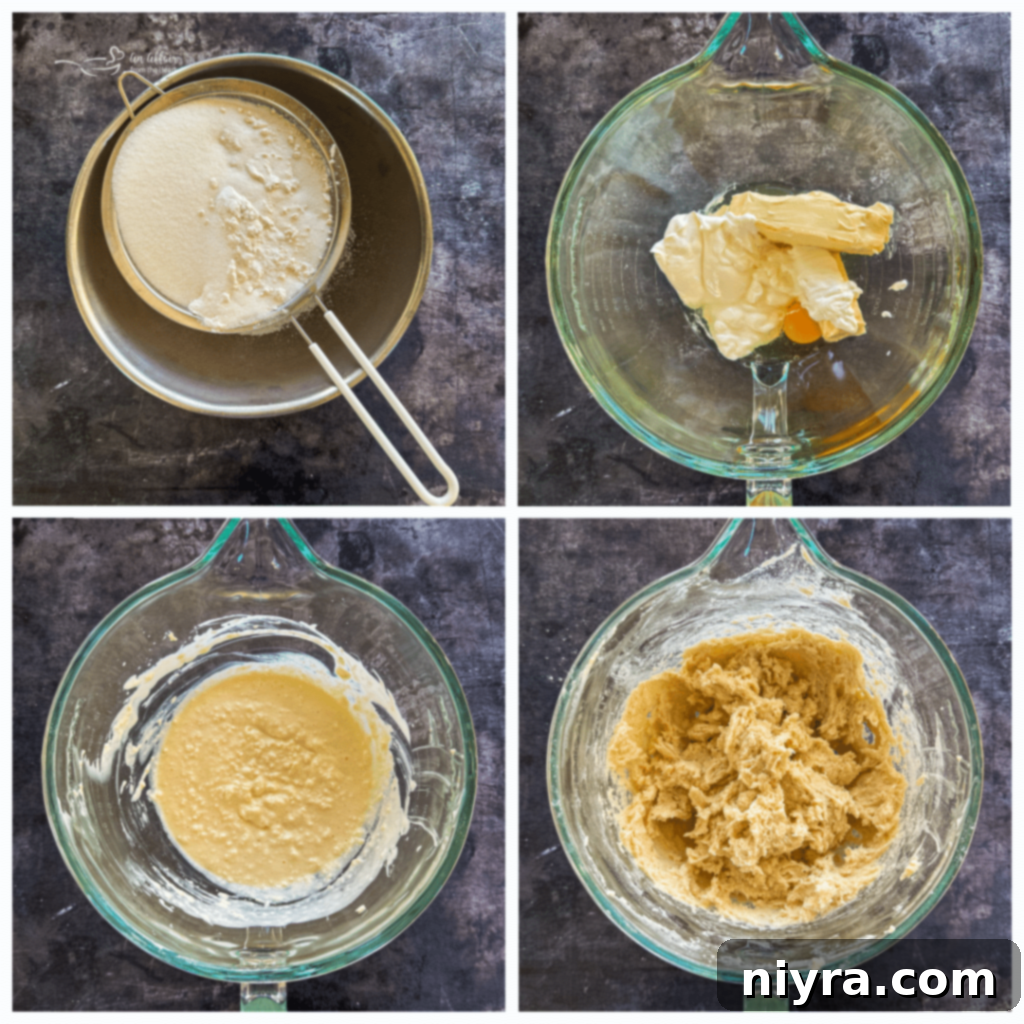 Mixing dry ingredients for coffee cake