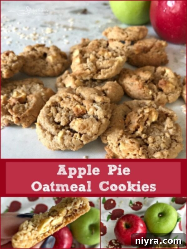 Delicious Apple Pie Oatmeal Cookies presented beautifully on a platter