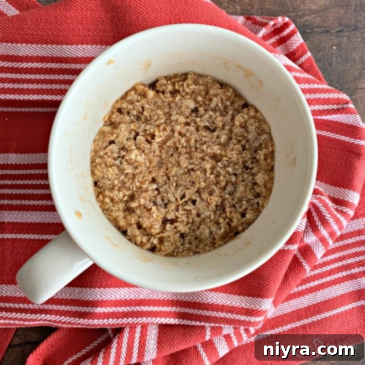 Microwave Apple Crisp. Remove. Be careful. It's HOT.