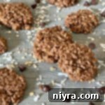 Chocolate Oatmeal Coconut Cookies on a table