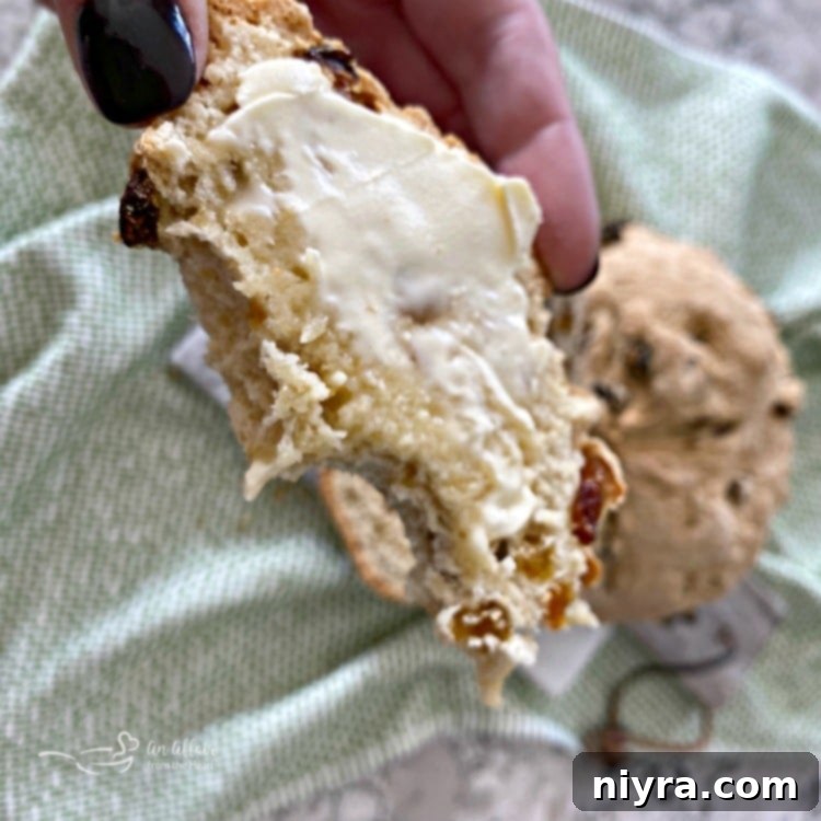 Irish Soda Bread 7 Irish Soda Bread sliced with butter