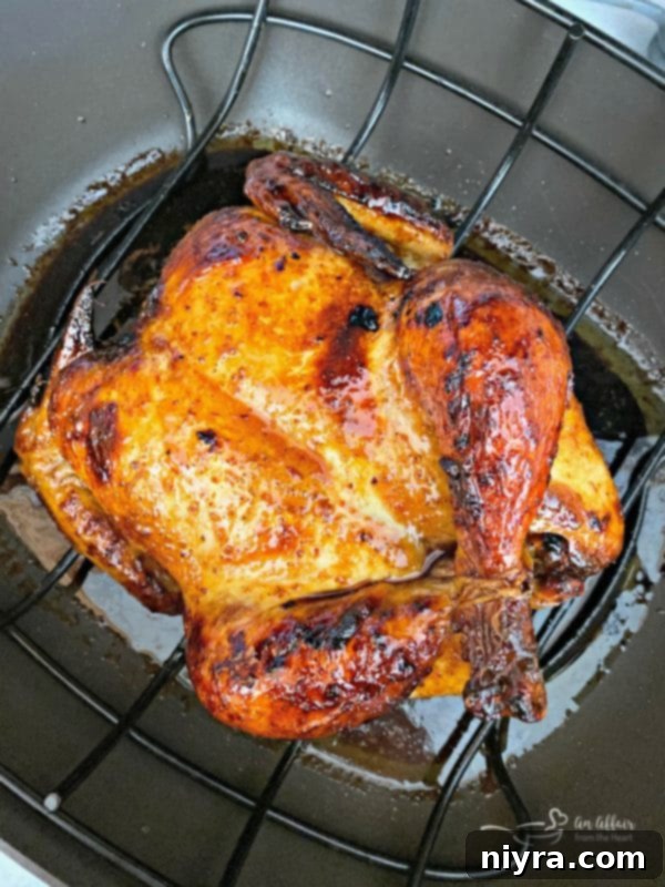 Fully cooked Jamaican Jerk Glazed Chicken out of the oven