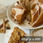 Cinnamon Spice Coffee Cake inside side view of slice