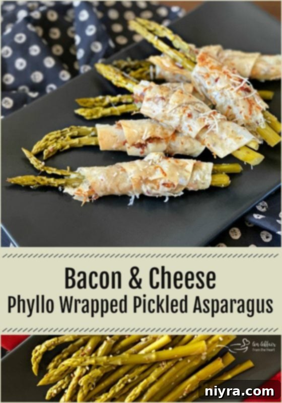 Bacon & Cheese Phyllo Wrapped Pickled Asparagus - an affair from the heart logo