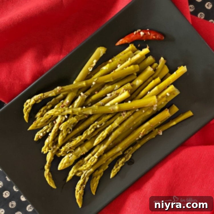 Top view of Ely Farms Pickled Asparagus jar